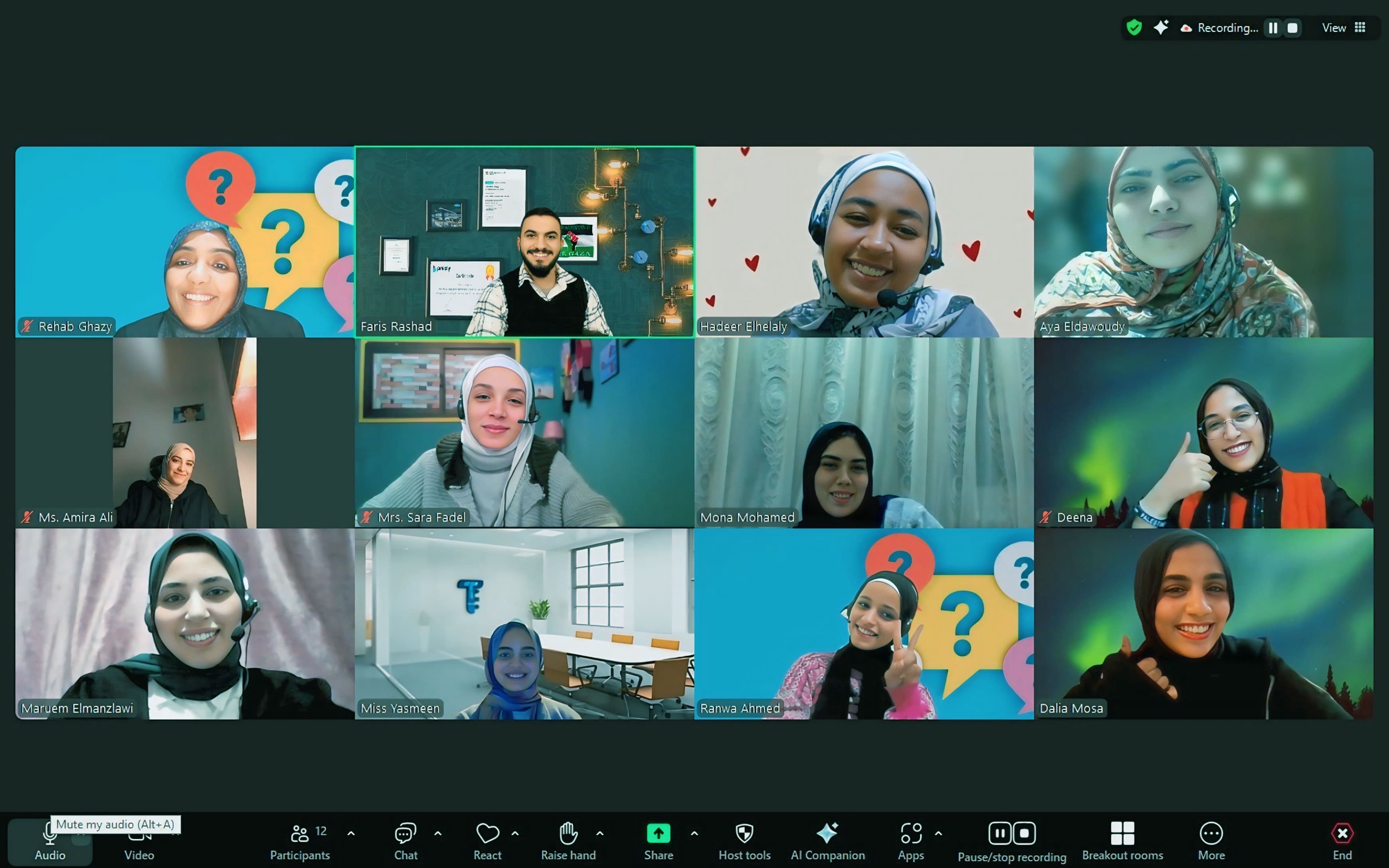 Teacher training cohort screenshot