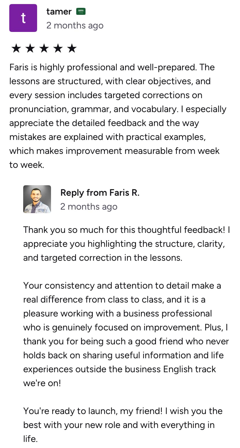 Review from Tamer