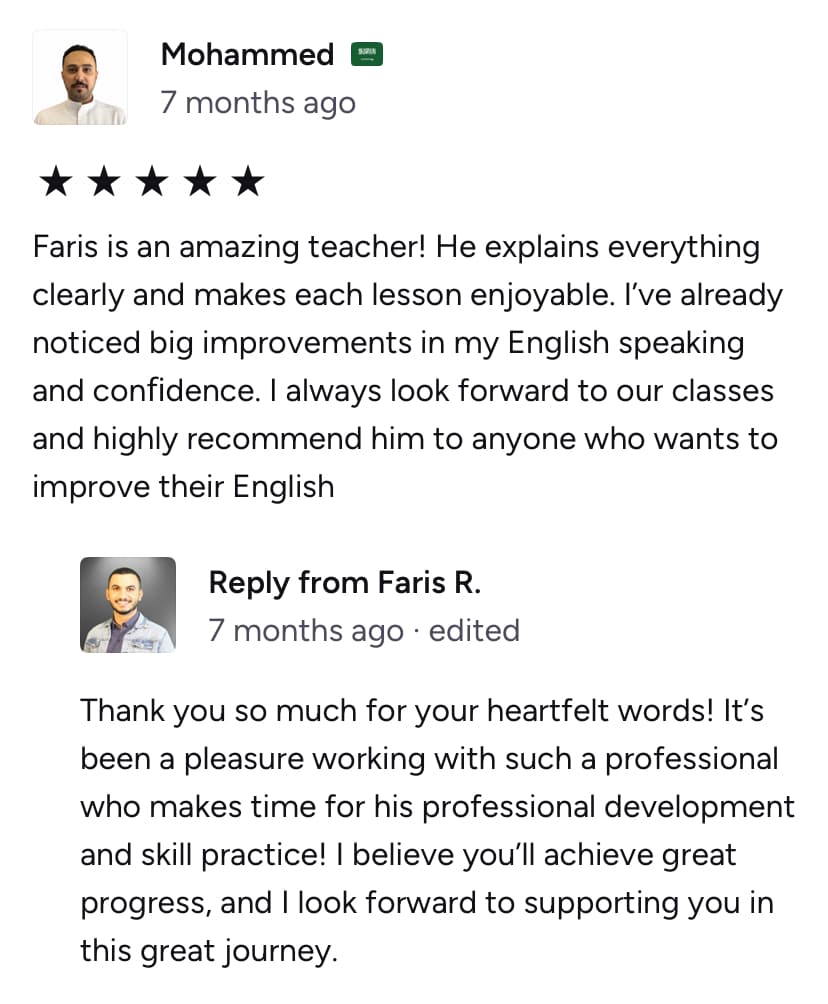 Review from Mohammed